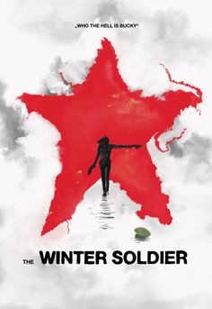 the winter soldier movie poster with a person standing in water