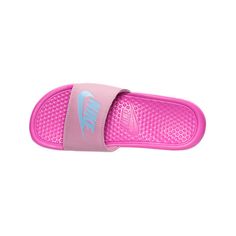 Women's Nike Benassi JDI Swoosh Slide Sandals | Finish Line ($25) ❤ liked on Polyvore featuring shoes, sandals, nike sandals, slide sandals, nike, nike footwear and nike shoes Sandals Nike, Nike Footwear, Finish Line, Pool Slides, Slide Sandals, Nike Shoes, Nike Women