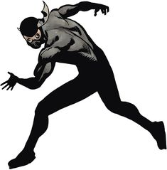 a black and white drawing of a man in a mask running with his arms out