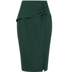 STYLE - Keep your look casual and elegant in summer weather with this work skirt from Hobemty, featuring a pencil skirt with a slit side, ruched front details, high waist, and knee length. OUTFIT - Comfortable and classic, pair with a semi-formal shirt and heels for a chic office look. OCCASION - Focused on Ladies' Semi-Formal Wear - This skirt can be a perfect addition to almost any outfit from formal to daily wear, great for work, meetings, office, businesses, work, parties, cocktails, wedding Cocktails Wedding, Office Wears, Skirts Green, Outfit Comfortable, Work Parties, Women's Office, Work Meetings, Work Skirt, Semi Formal Wear