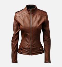 womens brown leather bike style jacket Style Brown Leather Jacket, Maroon Leather Jacket, Pink Leather Jacket, Blue Leather Jacket, Green Leather Jackets, White Leather Jacket, Maroon Leather, Biker Jackets, Streamlined Design