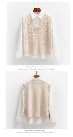 FREE SHIPPING Korean Style Sleeveless Knitted V-Neck JKP4627 Beige Crew Neck Vest For Fall, Sleeveless Knit Top For Fall, Beige Knit Vest Top For Fall, White Sleeveless Sweater For Work, White Knitted Vest For Fall, Fall White Knitted Vest, White Sleeveless Knit Top For Fall, Casual Beige Knit Vest Top, Women Sweater Vest