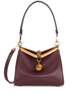 burgundy leather clasp fastening main compartment gold-tone hardware detachable shoulder strap Gold Calf Leather Bags With Turn-lock Closure, Gold Calf Leather Shoulder Bag With Brass Hardware, Luxury Burgundy Shoulder Bag With Branded Hardware, Luxury Burgundy Shoulder Bag With Gold-tone Hardware, Elegant Shoulder Bag With Gold-tone Logo And Top Handle, Elegant Top Handle Shoulder Bag With Gold-tone Logo, Elegant Shoulder Bag With Top Handle And Gold-tone Logo, Elegant Calf Leather Shoulder Bag With Gold-tone Logo, Elegant Satchel Shoulder Bag With Gold-tone Logo