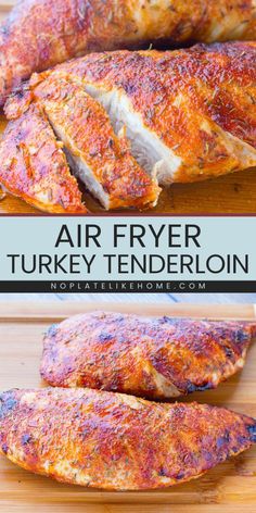 Looking for a healthy dinner option? This Air Fryer Turkey Tenderloin is juicy and flavorful! It’s low-carb, low-fat, and gluten-free. This family-friendly dinner makes the best main dish! Pin it now! Turkey Loin Recipes Air Fryer, Air Fryer Turkey Loin, Air Fryer Turkey Tenderloin Boneless, Air Fryer Turkey Breast Tenderloin, Air Fry Turkey Tenderloin, Airfryer Turkey Tenderloin, Turkey Loin In Air Fryer, Air Fryer Turkey Roast, Instapot Turkey Tenderloin Recipes