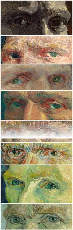 four different colored images of the same person's eyes and their appearance in each image