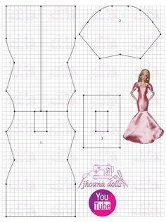 the paper doll is cut out to make it look like she's wearing a pink dress