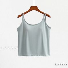 Lasaky - Coconut Oil Infused Camisole with Removable Padded Bra and Thin Cups - All-In-One Innerwear and Outerwear Top for Home Comfort Pleated Crop Top, Home Comfort, Padded Bra, Silk Blouse, Types Of Collars, Silk Satin, Chiffon Tops, Coconut Oil, All In One