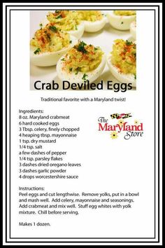 deviled eggs with mayonnaise and other toppings are shown in this recipe