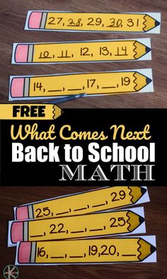 back to school math game with pencils and numbers