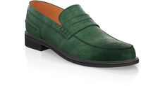 Men`s Penny Loafers are handcrafted by individual order. Upper material is made by suede. Insole and lining materials - leather. Your new shoes will be handcrafted especially for you and delivered for free to your home or office in 1-2 weeks. Included option for free return and remake if the shoes do not fit.Only now all this is available at an exclusive price of $192.00.Proceed with you order now. Green Luxury Suede Loafers, Classic Green Suede Loafers, Formal Green Leather Shoes With Suede Lining, Formal Green Suede Moccasins, Green Suede Formal Moccasins, Green Suede Moccasins With Leather Sole, Green Suede Loafers For Galas, Classic Green Suede Moccasins, Classic Green Suede Leather Shoes