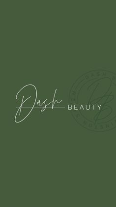 the logo for dash beauty on a green background