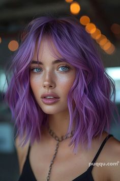 Copper And Purple Hair, Bright Purple Hair, 2024 Haircuts, Pure Makeup, Purple Hair Color, Pink Purple Hair, Vivid Hair, Temporary Hair Dye, Vivid Hair Color