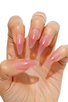 Sheer, nude jellies. A coveted sheer peach nude jelly. Get up to two weeks using our exclusive Très She glue and application or two days using stickers. Nail Shape: Ballerina / LongEach kit includes 24 acrylic nails in 12 sizes, nail glue, buffer, cleansing pad, cuticle stick and 24 adhesive stickersadhesive stickers | Tres She Sheer Basic Nails in Sexting by Fashion Nova Water Nails, Nude Nail Designs, Long Nail Designs, Basic Nails, Jelly Nails, Prom Nails, Classy Nails, Nails Short, Nail Glue