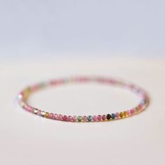 Natural 3mm Tourmaline Stone Dainty Bracelet Rainbow Gemstone Bracelet Handmade Material: 3mm Tourmaline Stone Size: Fits About 6 ~ 7.5 Inch Wrist Bracelet Stones, Bracelet Rainbow, Rainbow Gemstones, Tourmaline Bracelet, Dainty Bracelet, Yin And Yang, Craft Corner, Tourmaline Stone, Energy Flow