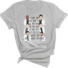 a t - shirt with the words i like him to be my man