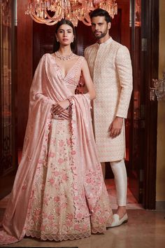 Buy Sawan Gandhi Pink Organza Sequin Embroidered Lehenga Set Online | Aza Fashions Sawan Gandhi, Traditional Asian Dress, Lehenga Blouse Designs, Applique Work, Organza Blouse, Pink Lehenga, Embroidered Lehenga, Net Dupatta