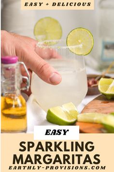 the easy and delicious recipe for sparkling margaritas