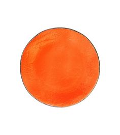 an orange plate on a white background