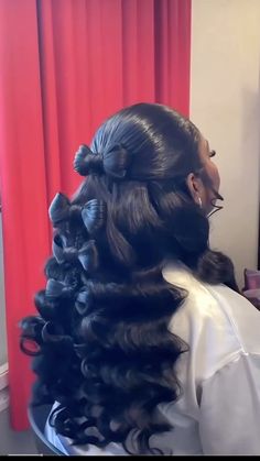 Bow Hairstyles, Hairstyles 2024, Bow Hairstyle, Long Hair Updo, School Fits, Diy Bow, Bow Hair