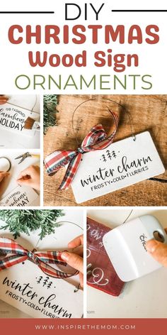 diy christmas wood sign ornaments