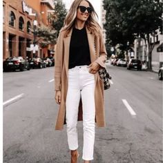 #ad Premium J. CREW Ella Open Front Long Sweater Blazer Coatigan Tan Camel Size XXL, Fashion Women's Jackets White Jeans Outfit Fall, Coatigan Outfit, Tan Outfits, Monochrome Wardrobe, White Jeans Fall, Business Vibes, Celine Belt, Camel Coat Outfit, Jeans Outfit Fall