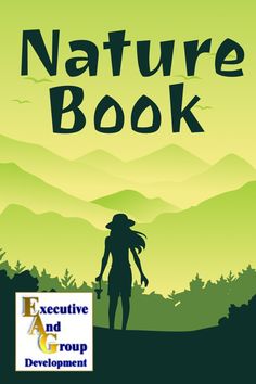 the nature book cover shows a woman with a backpack walking in front of mountains and trees