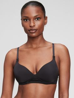 Maternity Everyday Nursing Bra | Gap Body Bra, Black Ponytail Hairstyles, Gap Maternity, Gray Sports Bra, Sheer Bra, Gap Fit, Full Coverage Bra, Nursing Bra, Black Bra