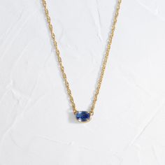 |Light Blue Sapphire - 14k Yellow Gold|14k Yellow Gold Dark Blue Jewelry, Platinum Pendant, Light Blue Sapphire, Melanie Casey, Blue Sapphire Pendant, Blue Sapphire Necklace, Gold Rope Chains, Sapphire Pendant, Shortening