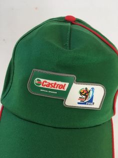 Early 2000's green Castrol baseball cap.Adjustable Measurements:Circumference expanded: 25"Circumference neutral: 22.5"Circumference collapsed: 19.5Depth: 3"Bill length: 3" Cheap Green Flat Bill Baseball Cap, Green Six-panel Trucker Hat For Sports, Green Visor Baseball Cap For Sports Events, Green Visor Baseball Cap For Sports, Vintage Green Cotton Baseball Cap, Green Baseball Cap Visor For Sports Events, Green Vintage Dad Hat For Outdoor, Green Vintage Cotton Baseball Cap, Green Curved Brim Dad Hat For Baseball Season