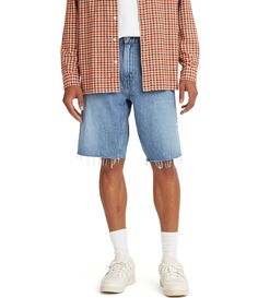 From Levi's®, these shorts feature:Non-stretch denimSits below your waistLoose fit through the seat and thigh5-pocket stylingZip fly12" InseamCottonMachine wash/tumble dryImported. Mens Denim Shorts Outfits, Men Jean Shorts, Trash Party, Loose Fit Denim, Mens Shorts Outfits