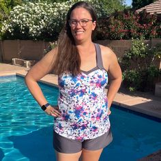 Have you gotten the new Peggy and Sue patterns, yet? If not, you can still get them on sale, but the sale ends tonight! I really love this swimsuit! This is the straight tankini Peggy and the Sue in shorts version. Each pattern has lots of options and outfit combinations! Read more with the links in my bio! Sale ends Sunday, so don't wait :)#5outof4patterns #sewingpatterns #5oo4 #pdf #isew #sewcialists #handmadewardrobe #sewing #sew #sewingproject #fabric #handmadeclothing #isewmyownclothes # Fitted Multicolor Summer Pattern, Stretch White Printed Tankini, White Printed Stretch Tankini, White Stretch Printed Tankini, Swimwear Sewing Patterns, Peplum Tankini, Retro Swim, Full Bust Adjustment, Handmade Wardrobe