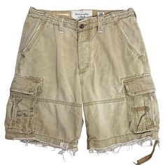 Vintage Y2K Abercrombie Cargo Shorts 32 Khaki Pockets Pockets Adjustable WaistGood conditionWear around the pockets and hemsWaist: 19" laying flatInseam: 10"Front rise: 12"100% CottonMade in Bangladesh Cheap Khaki Cargo Shorts With Hip Pockets, Affordable Medium Wash Cargo Shorts, Cheap Beige Cargo Shorts With Side Pockets, Cheap Khaki Cargo Shorts For Summer, Cheap Beige Cotton Cargo Shorts, Affordable Khaki Cargo Shorts, Cheap Khaki Cargo Shorts For Spring, Cheap Casual Beige Cargo Shorts, Cheap Khaki Cargo Shorts