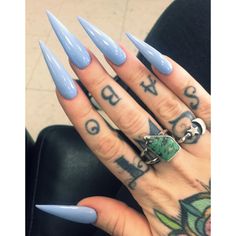 baby blue long stiletto nails Baby Blue Acrylic Nails, Nail Art Mariage, Wedding Nail Art Design, Glitter Nails Acrylic, Long Stiletto Nails, Nagellack Trends