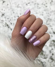 Teen Nails, Summer Gel Nails, Gel Toe Nails, Lilac Nails, Glitter Manicure, Plain Nails, Asian Nails, Beauty Nails Design