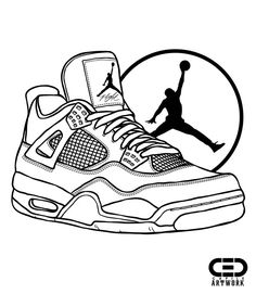 Sneaker Coloring Pages Free Printable, Nike Shoes Coloring Pages, Sneaker Coloring Page, Nike Coloring Pages, Jordan Coloring Pages, Nike Drawing, Styrofoam Art, Sneakers Illustration, Sneakers Drawing