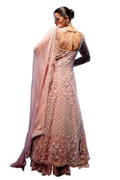 Peach pink attached cancan lehenga with small motifs and scallop embroidered border. Paired with a kalidaar jacket with peal, garnet and bead work and dupatta featuring embellishment on one elongated side and scallop detailing on the rest. - Aza Fashions Elegant Hand Embellished Pink Traditional Wear, Elegant Pink Hand Embellished Traditional Wear, Designer Hand Embellished Pink Anarkali Set, Pink Hand Embellished Anarkali Traditional Wear, Hand Embellished Pink Anarkali Traditional Wear, Designer Pink Hand Embellished Sharara, Pink Hand Embellished Anarkali Dupatta, Hand Embellished Pink Saree Dress, Traditional Pink Hand Embellished Sharara