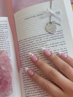 White french tip nails with heart detail on middle finger Pink Academia, Pink Lifestyle, The Embrace, Pink Girly Things, French Tip Nails, Book Girl, Pink Princess, Jane Austen, Book Aesthetic