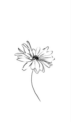 a black and white drawing of a flower