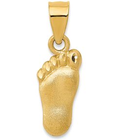 She'll love the sweet sentiment of this gold baby foot charm pendant. Macy's 14k Gold Jewelry With Polished Finish, Macy's 14k Gold Polished Jewelry, Macy's Yellow Gold Jewelry With Polished Finish, Macy's Yellow Gold Polished Jewelry, Macy's Polished Yellow Gold Jewelry, Macy's Yellow Gold Tarnish-resistant Jewelry, Macy's Gold Pendant, Unicorn Charm, Yellow Gold Jewelry