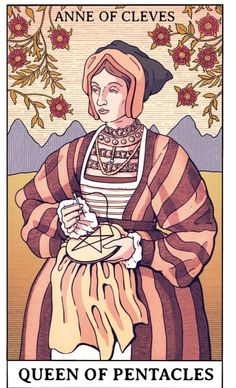 the queen of penacles tarot card from anne of cleves's