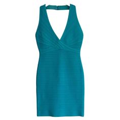 Super sexy Herve Leger Nadya dress - bought for £1125 and new with tags. Made from Leger's signature super stretchy, thick 'cinch you in' rayon mix in a gorgeous shade of Emerald Teal. It has super flattering body con bandage construction with cross over bust panelling, halter neck and open back. Size S. Measures un-stretched - bust 30”, waist 24”, hips 32” and length 38” Herve Leger Dress, Crystal Dress, Evening Gown Dresses, Haider Ackermann, Purple Satin, Cocktail Evening Dresses, Herve Leger, Satin Midi Dress, Satin Slip Dress