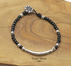 Cheap Black Leather Bracelet For Gift, Cheap Black Leather Bracelet Gift, Cheap Southwestern Style Jewelry With Black Beads, Cheap Southwestern Style Black Beads Jewelry, Beaded Leather Bracelet, Cottage Grove, Black Leather Bracelet, Black Seed, Boho Leather