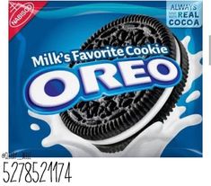 a package of oreo cookies with milk on the side and an advertisement for it