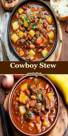 beef stew, cowboy food, hearty one pot meal, comfort food, slow cooker recipe, simple ingredients Cowboy Stew, Stew Recipes, One Pot Meals, Family Favorites, One Pot, Stew, Main Dishes, Dinner Recipes, Cowboy