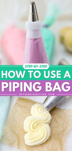 Check out this step-by-step tutorial on how to use a piping bag for beginners! Here, you'll find tips and techniques on how to fill a piping bag, as well as clean it. Perfect for frosting and decorating! Cupcake Piping, Piping Frosting, Perfect Sugar Cookies, Decorator Frosting, Frosting Techniques, Cupcake Decorating Tips, Cake Piping, Piping Techniques, Cake Decorating For Beginners