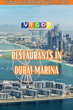 an advertisement for a restaurant in dubai marina