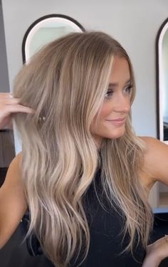 Bright Blonde Teasy Lights, Subtle Balayage On Light Brown Hair, Hair For Brown Eyes And Fair Skin, Blonde Blow Dry, Going Back Natural Hair Color, Natural Mousy Blonde Hair, Matilda Djerf Blonde, Delaney Childs Short Hair, Stassi Schroeder Hair Color