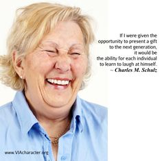 an older woman smiling with a quote from charles m schnitzer on her face