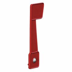 a red door handle on a white background