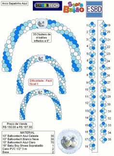 the diagram shows how many different types of beads are attached to each other in order to make